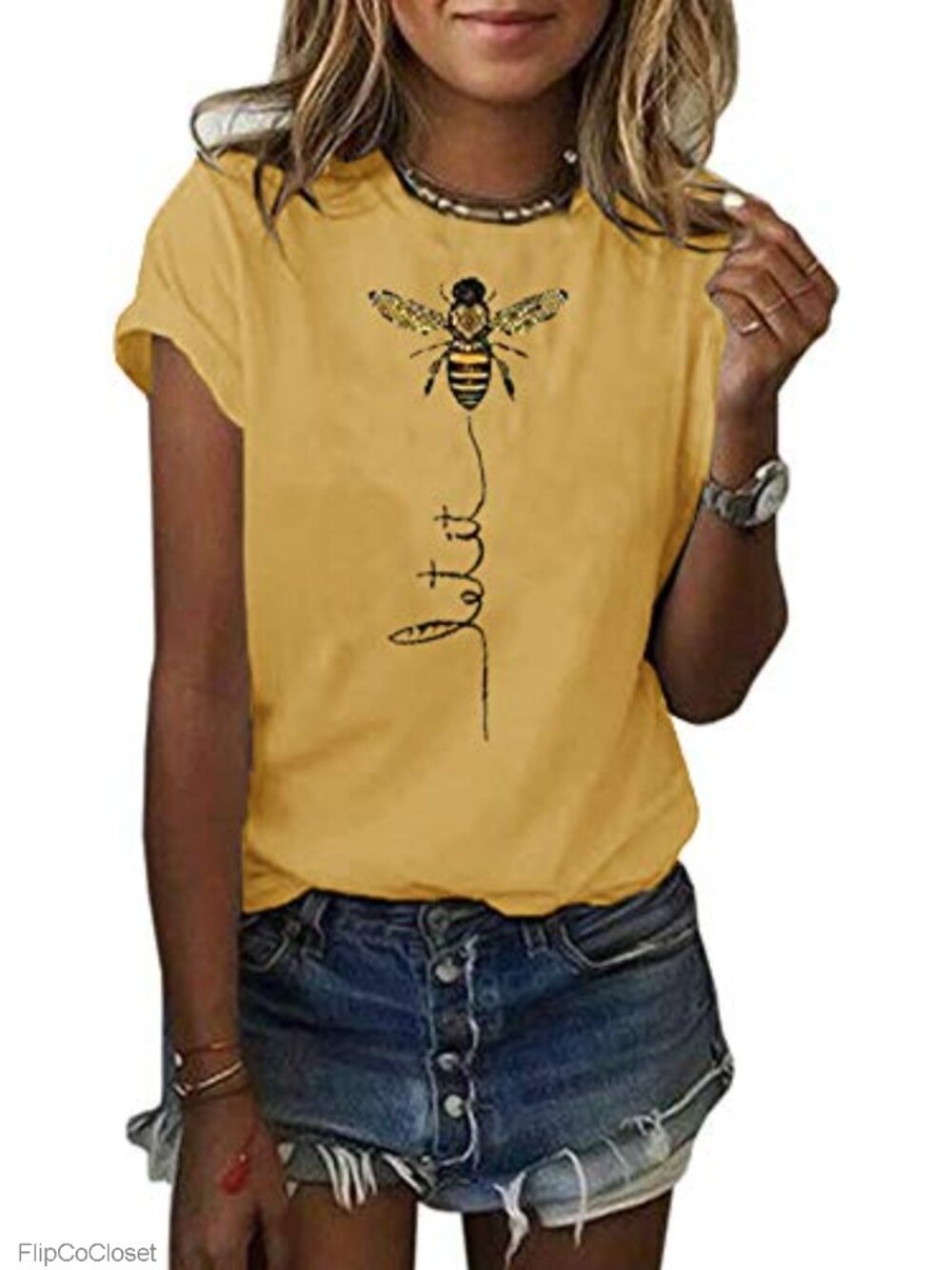 Womens Cute Bee Graphic Tee Short Sleeve Summer Top Teacher Shirt